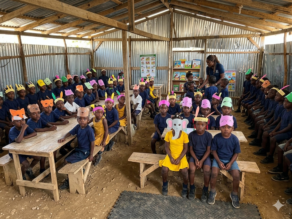 Students attending class at Bethleem evangelical school