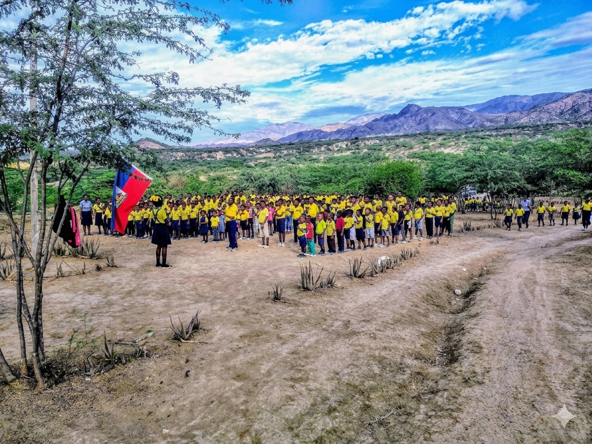 Haitian Flag ceremony at Bethleem Foundation in Haiti